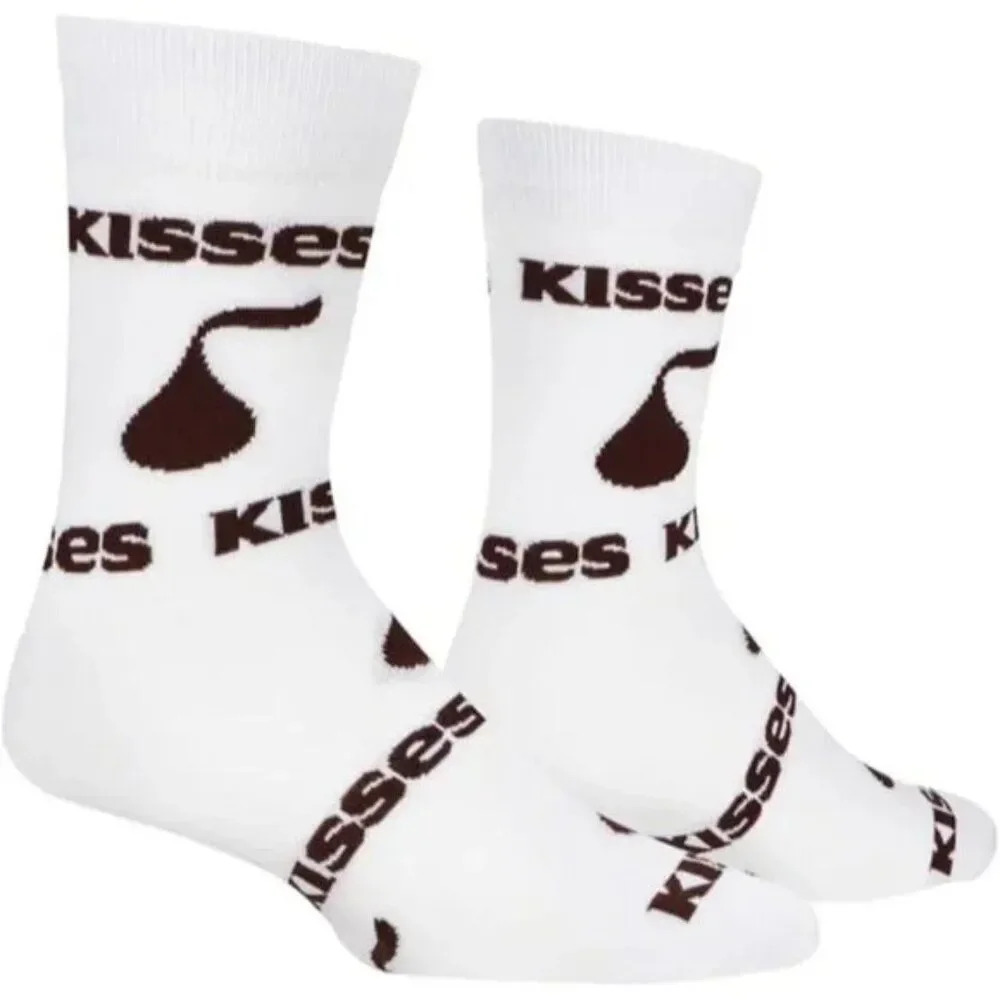 One Pair Hershey's Kisses, Kellogg's Raisin Bran, Tapatio Hot Sauce Crew Socks